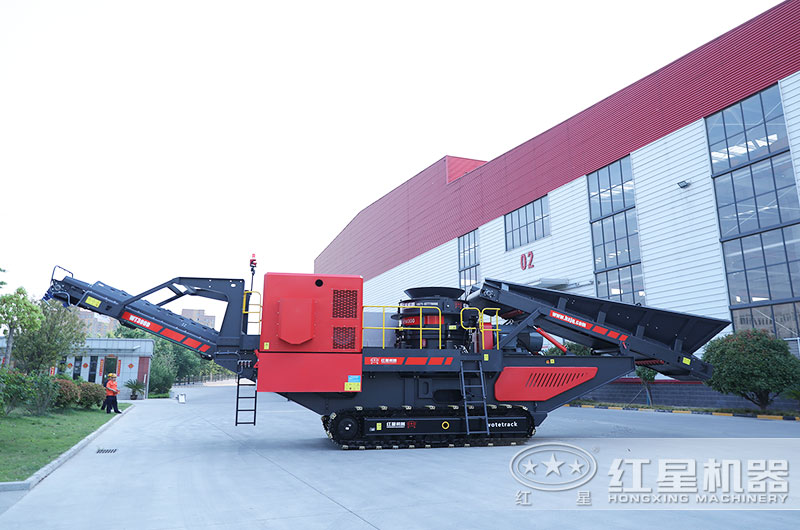 履帶式移動(dòng)破碎站圖片，主機(jī)圓錐破
