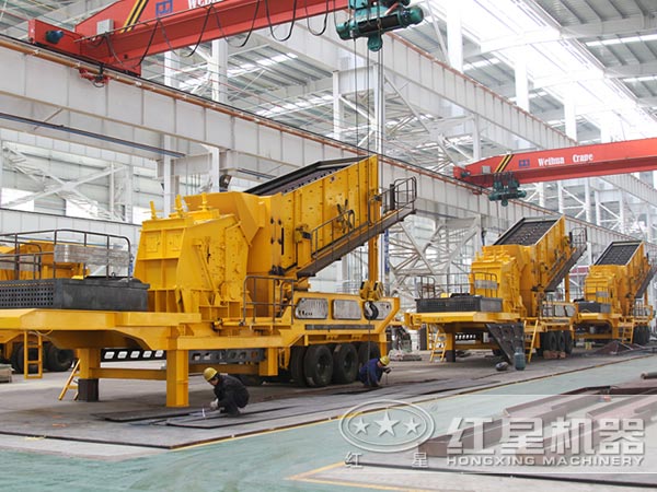 建筑垃圾移動(dòng)破碎站廠家車(chē)間