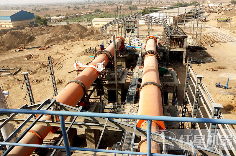 回轉(zhuǎn)窯膨潤土生產(chǎn)現(xiàn)場(chǎng)